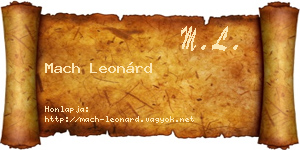 Mach Leonárd névjegykártya