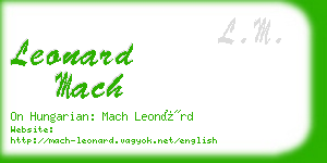 leonard mach business card